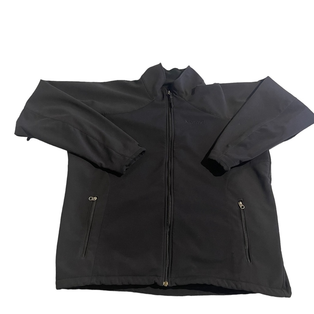 Marmot Jacket Men XL Black Full‎ Zip Heavyweight Embroidered Logo Casual Solid